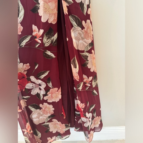 Lulu’s Burgundy Floral Maxi Dress - Picture 3 of 5